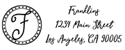 Fun Circle Swirl Letter F Monogram Stamp Sample